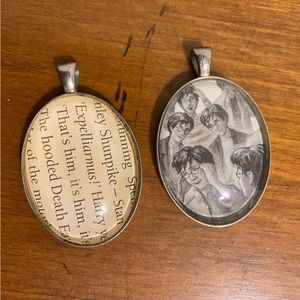 Harry Potter Cabochon Pendants Handmade Set of 2